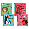 亲亲小手翻翻书 全4册 英文原版 Where's Mr Mrs Lion/Bear/Penguin/Ladybird 纸板触摸翻翻书 幼儿感官发展 早教认知绘本 商品缩略图0