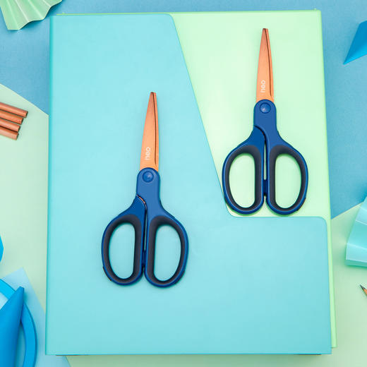 得力6053镀钛剪刀 不锈钢剪纸刀/把75*175mm 商品图5