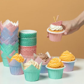 卷边纸杯/花边杯/火焰杯 （多色可选）蛋糕杯子马芬杯耐烤耐高温杯家用蛋糕纸杯模具