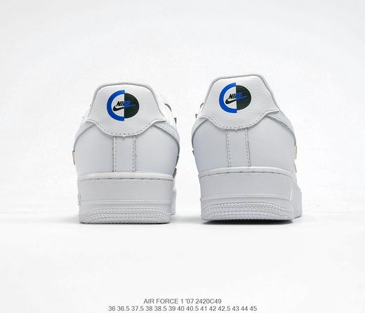 耐克Nike Wmns Air Force 1' 07 LX"Chrome Swooshes White"空军一号经典低帮百搭休闲运动板鞋“皮革白宝蓝小银四钩” 商品图8