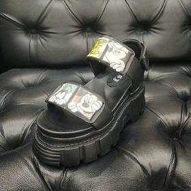 LFGJ 2240 夏季新款真皮增高厚底露趾时尚凉鞋