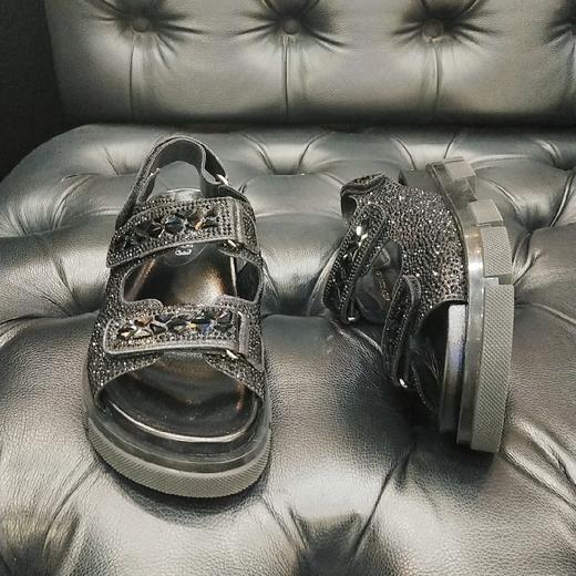 LFGJ 11901 夏季新款水钻休闲厚底魔术贴凉鞋 商品图8