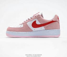 耐克Nike Air Force 1 ‘07 QS粉红情人节休闲时尚板鞋