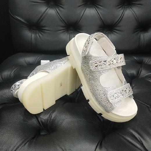 LFGJ 11901 夏季新款水钻休闲厚底魔术贴凉鞋 商品图5