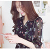 法式桔梗收腰连衣裙很仙的雪纺碎花裙少女小个子仙女裙chic裙春秋 商品缩略图2