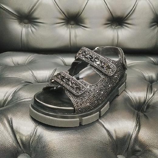 LFGJ 11901 夏季新款水钻休闲厚底魔术贴凉鞋 商品图11