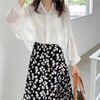 【防晒】少女感白衬衫衣女长袖宽松中长款+雏菊清新碎花裙防晒服两件套装 商品缩略图2