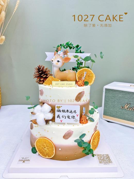 1027CAKE |   一“鹿”有你 双层麋鹿蛋糕 ins风 商品图1