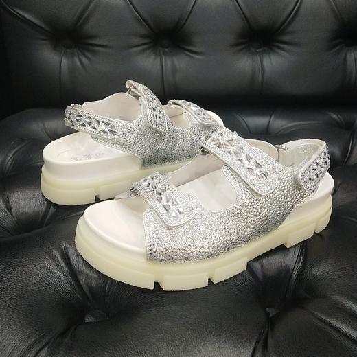 LFGJ 11901 夏季新款水钻休闲厚底魔术贴凉鞋 商品图4