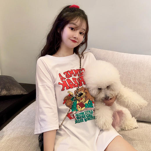 早春夏季短袖T恤女宽松韩版ins潮慵懒风bf原宿洋气mschf上衣 商品图2