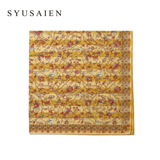 【SYUSAIEN】京都友禅染丝棉纵织小方巾  鸟语花香系列（58x58cm）简包装 商品图0