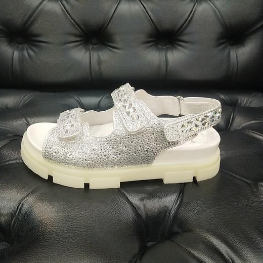 LFGJ 11901 夏季新款水钻休闲厚底魔术贴凉鞋 商品图1