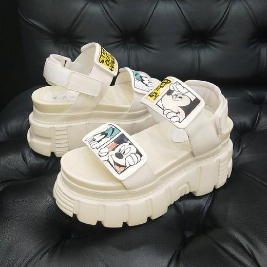 LFGJ 2240 夏季新款真皮增高厚底露趾时尚凉鞋 商品图6