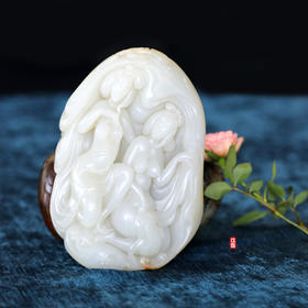 和田玉（白玉）籽料摆件--绝代双骄/866g