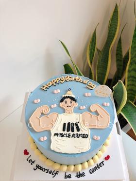 健身男/肌肉男/男生手绘蛋糕-低糖处理无添加