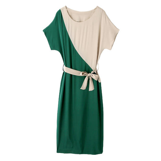 上海旗袍厂ASE-9106 优雅拼接真丝连衣裙 商品图4