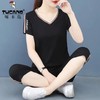 JXG-短袖纯棉运动套装女休闲服两件套V领2021年夏季夏装新款时尚妈妈 商品缩略图7