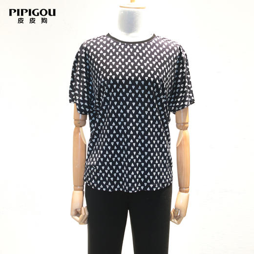 皮皮狗 罗纹领蝙蝠袖T恤2115216012 商品图0
