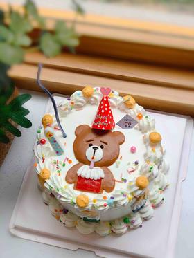 手绘熊奶油蛋糕 下单前请仔细阅读商品详情