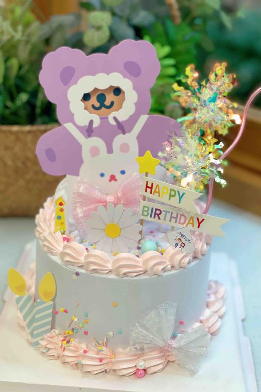 熊兔插卡奶油蛋糕 下单前请仔细阅读商品详情 商品图0