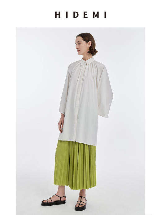 HIDEMI 呼吸感套装  长袖T恤/百褶裙 牛油果绿/夜空蓝 商品图12