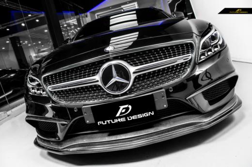 BENZ W218 CLS 小改款 AMG FD 双层 高品质 碳纤维前唇 商品图0