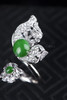 【蝶恋花】满绿翡翠镶钻戒指-JZ12012079 商品缩略图1