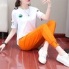 QB1086夏季运动套装女潮牌时尚2021新款韩版宽松洋气减龄短袖休闲两件套 商品缩略图0