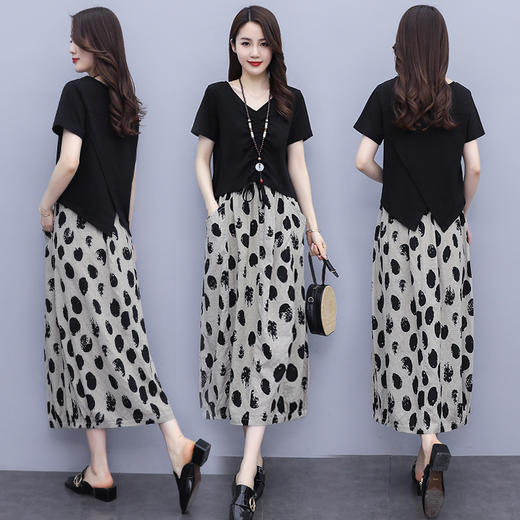 HR  XCMZ7585时尚优雅气质简约舒适套裙【优】 商品图3