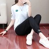 QB1086夏季运动套装女潮牌时尚2021新款韩版宽松洋气减龄短袖休闲两件套 商品缩略图2