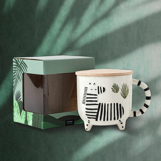 JOYYE卓艺单品动物乐园杯TFC0119227创意杯马克杯大容量水杯男杯子女可爱陶瓷杯少女燕麦杯早餐杯 商品图3