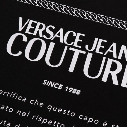 VERSACE JEANS 范思哲 男士卫衣 字母 黑色 B7GUA7F7 30216 899 商品图3