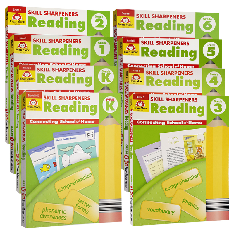 【桃娘推荐】Evan-Moor Skill Sharpeners Reading  技能铅笔刀阅读练习册 美国加州教辅