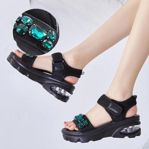 【服饰鞋包】夏季欧美风时尚女士运动休闲坡跟水钻女鞋 商品图2