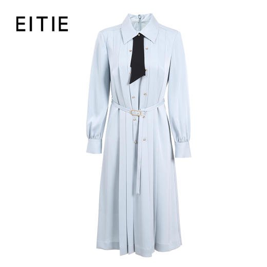 EITIE爱特爱女装春夏长袖修身中长款纯色连衣裙6507245 商品图7