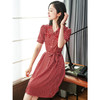 上海旗袍厂ASE-L8891 时尚格子系带真丝连衣裙 商品缩略图2