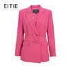 EITIE爱特爱春夏纯色西装V领修身中长款系带外套6503212 商品缩略图4