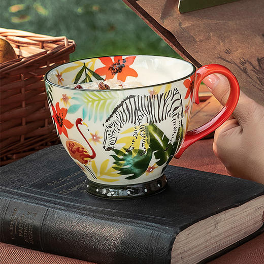 JOYYE卓艺单品旅绘杯-焕新TFC0119035燕麦杯麦片杯早餐杯马克杯大容量水杯陶瓷咖啡杯彩绘 商品图3