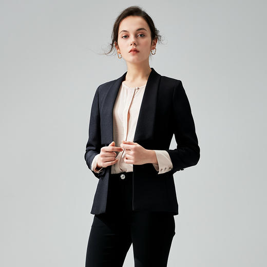 METTE2021年春夏新品女士西服外套职场通勤黑色小西装休闲外套 商品图1