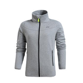 李宁花灰开衫AWDK346-1外套运动休闲