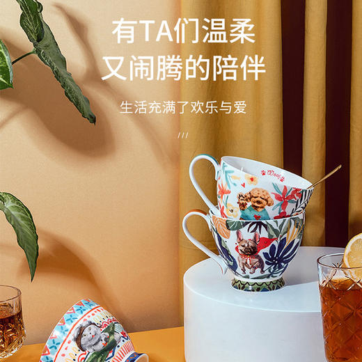 JOYYE卓艺宠爱麦片杯TMC0220029萌宠彩绘陶瓷马克杯女大容量麦片杯早餐杯咖啡杯 商品图0