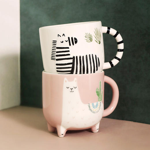 JOYYE卓艺单品动物乐园杯TFC0119227创意杯马克杯大容量水杯男杯子女可爱陶瓷杯少女燕麦杯早餐杯 商品图0