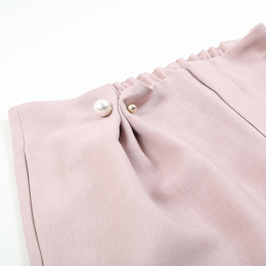 METTE2021春夏新品女士九分裤时尚钉珠纽扣薄款小直筒休闲长裤子 商品图3