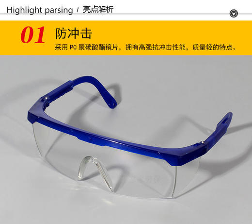 【货号02897】工作护目镜护目镜防风眼镜电焊机透明眼镜工作镜保护镜 商品图3