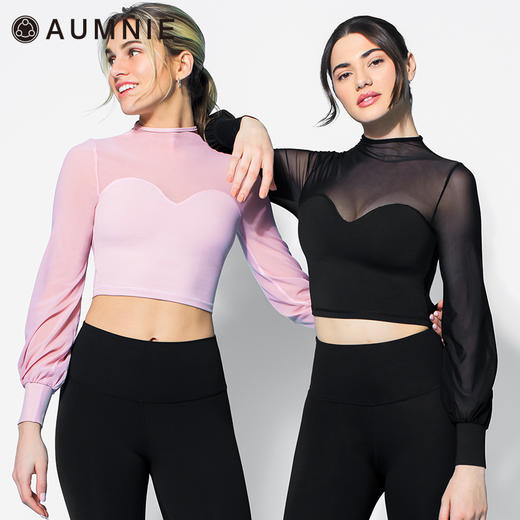 网纱幻觉灯笼袖露脐上衣 / MESH ILLUSION PUFF SCT 商品图1