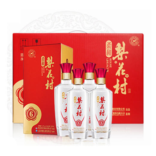梨花村 新版柔和系列白酒 浓香型  柔和6 42度500ml  一箱4瓶装 商品图0