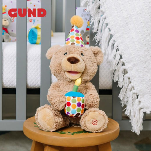 Baby Gund儿童生日礼物会唱生日快乐歌经典泰迪熊毛绒玩具宝宝周岁礼品 商品图0
