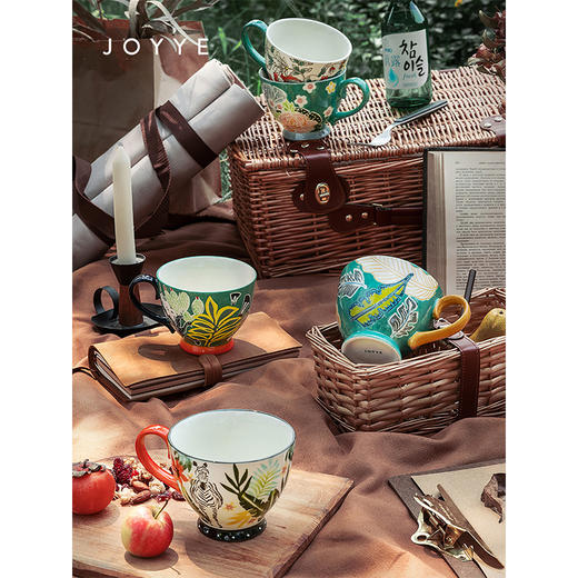 JOYYE卓艺单品旅绘杯-焕新TFC0119035燕麦杯麦片杯早餐杯马克杯大容量水杯陶瓷咖啡杯彩绘 商品图2