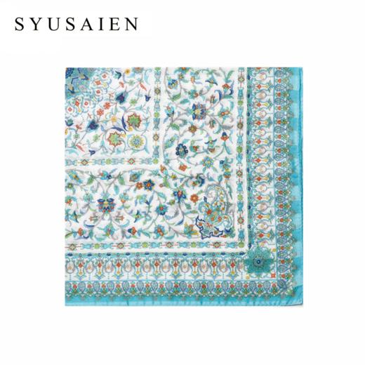 【SYUSAIEN】京都友禅染丝棉纵织小方巾  几何系列（58x58cm）简包装 商品图1