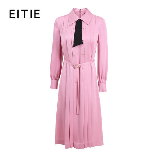 EITIE爱特爱女装春夏长袖修身中长款纯色连衣裙6507245 商品图6